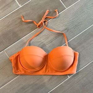 Cupshe Uplift Strapless Orange Bikini Top